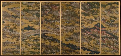 Scenes in and around Kyoto by Iwasa Matabei